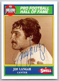 1990 Swell Greats #140 Jim Langer SIGNED Miami Dolphins