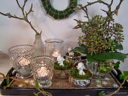 Steinblumen Tablett Deko Im Januar Dekoration Schone Deko Herbst Dekoration