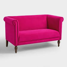 Fuchsia Velvet Marian Loveseat Love Seat Couch And Loveseat Affordable Sofa