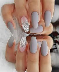 Some of the nails are just one color like grey and nude. The Best Gray Nail Art Design Ideas Stylish Belles Matte Nails Design Pretty Acrylic Nails Coffin Nails Designs