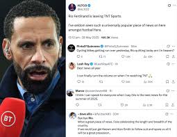 Rio Ferdinand has left BT Sports and the reaction isn't too great for him.  Let's just say he isn't as highly rated a pundit as he was a player.