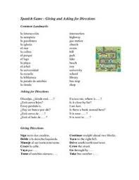Spanish Game Giving And Asking For Directions Using Command Forms Learning Spanish Language Resources Directions