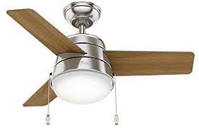 Hunter 59303 36 Aker Ceiling Fan Hunter Light Small Brushed Nickel Amazon Com Ceiling Fan With Light Ceiling Fan Brushed Nickel Ceiling Fan