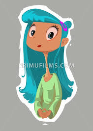 We have divided and organized all the jokes, riddles, insults and pick up lines into different categories, to make is easier for you to find your favorites pieces. Digital Vector Funny Comic Cartoon Happy Kid Fairytale Girl With Blue Hair And Very Long Comic Neck Brown Skin Green Dress Hand Drawn Illustration Abstract Realistic Flat Style Frimufilms