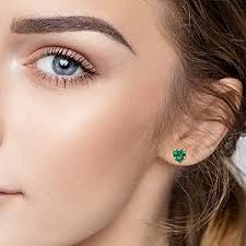 Amazon.com: 12 Pairs Flat Back Surgical Stainless Steel Stud Earrings, 18K  Gold Plated Silver Screw Back Heart Star Round Cubic Zirconia CZ Birthstone  ...