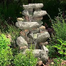 Sunnydaze Rock Falls Outdoor Water Fountain With Led Ligh Https Smile Amazon Com Dp B00dya6qs Fountains Outdoor Outdoor Waterfalls Water Fountains Outdoor