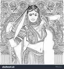 Baby in a papoose coloring page. Rahadmolla I Will Draw Line Art Coloring Book Page For Children For 5 On Fiverr Com In 2021 Indian Art Gallery Dance Coloring Pages Art