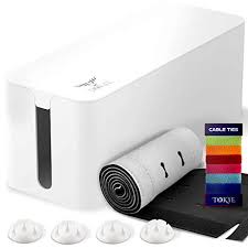 Maybe you would like to learn more about one of these? Cable Management Box Cord Organizer And Cover With Cable Kit Desk Wall Mounted Tv Video Game And Computer Wire Holder Hider Protector With Cable Sleeve White Edition By Tokye Xxl Value