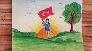 29 Ekim 1923 Cumhuriyet Bayramı Resmi / Republic day of Turkey drawing  / Independence day drawing - YouTube
