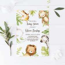 How would you like some free baby shower invitation templates that you can easily print from home (or any print shop?) so we delivered and whipped up several free baby shower invites to fit any baby shower theme! Printable Safari Baby Shower Invitation Template Editable Cute Watercolor Safari Animals Diy Jungle Baby Shower Invite Templett Sf87 In 2021 Safari Baby Shower Invitations Baby Shower Invitation Templates Jungle Baby Shower Invites