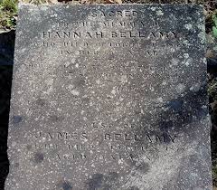 Headstone for Hannah Bellamy and James Bellamy