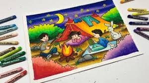 Nah, di bawah ini ada kumpulan gambar yang bisa dipakai lho untuk mewarnai gambar. Cara Menggambar Dan Mewarnai Gradasi Suasana Kemah Langit Malam Youtube