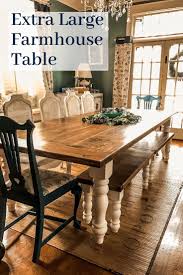 A Farmhouse Table Large Enough For The Whole Family In 2020 Large Farmhouse Dining Table Large Farmhouse Table Rustic Farmhouse Dining Table