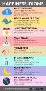 Happy Idioms Apprentissageanglais English Idioms English Vocabulary Words English Phrases