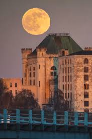 Navy Prison And The Full Moon Photograph by Charles Cormier