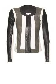 Black And White Striped Leather Jacket 30 Black And White Pieces To Shop Now White Leather Jacket Black White Trend Transitional Fashion