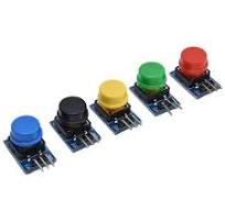 5Pcs Button Module Large Button Module, 3 Pin Push Switch Board 3 Pin PCB Push with Color Covers Electronic Building Blocks for Circuit Combinations : ...