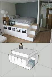 Storage space saving bedroom ideas. 35 Space Saving Diy Hidden Storage Ideas For Every Room Platform Bed With Storage Ikea Platform Bed Diy Platform Bed