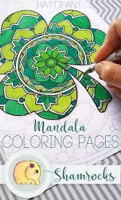 Free printables plus 5 best tips on how to color beautiful mandalas! St Patricks Day Mandala Shamrock Coloring Pages Hattifant