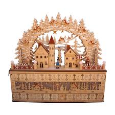 Led Lighted Wooden Bavarian Scene Advent Calendars Christmas Decorat One Holiday Way Wooden Advent Calendar Wood Advent Calendar Christmas Decorations