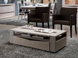 Vonhaus table basse capri 2 tiroirs coulissants. Table Basse Rectangulaire Sara En Chene Avec Tiroir Meubles Bois Massif