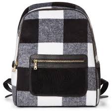 Black And White Striped Backpack Target Adam Lippes For Target Shearling Backpack Black White Plaid Plaid Backpack Black And White Bags Black Backpack