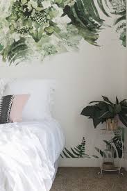 Tropical Green Leaf Wallpaper Wall Mural Green Bedroom Decor Bedroom Design Inspiration Wall Decor Bedroom