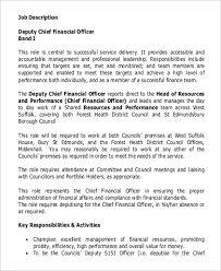 See examples of cfo (chief financial officer) job descriptions and other tips to attract great candidates. Free 9 Chief Financial Officer Job Description Samples In Ms Word Pdf