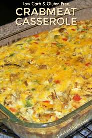 This Low Carb Crab And Vegetable Crabmeat Casserole Is Similar To A Crustless Quiche It Can Be Made With Either Fre Crab Meat Recipes Recipes Baked Vegetables
