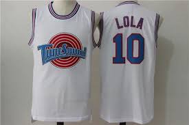 Black And White Throwback Jersey Space Jam Black White 1taz 10 Lola 2 D Duck Tweety Basketball Jersey Tune Squad Looney Toones Basketball Jerseys Tune Squad Basketball Jersey Nba Golden State Warriors