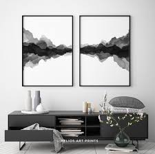 Black And White Framed Art Set Of 2 Set Of 2 Abstract Minimalist Landscape Watercolour Art Prints Set Of Two Black And White Modern Wall Art Two Piece Impressionist Landscape Minimalist Landscape Bedroom Wall Art Black And White Wall Art