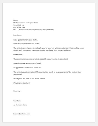 Thomas, i'd like to apply for the education coordinator position at reynolds area high school. Doctor Letter To Manager To Restrict The Working Hours Of An Employee Printable Medical Forms Letters Sheets