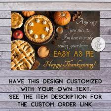 Real Estate Thanksgiving Pie Postcard Tag Label Instant Etsy In 2021 Real Estate Ads Thanksgiving Labels Marketing Postcard