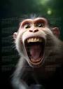 Crazy monkey with open mouth and glaring eyes - Impossible Images ...