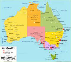Australia Main Cities Map Large Detailed Map Of Australia With Cities And Towns