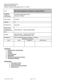 Pht Guideline For Diabetes In Pregnant Women