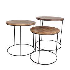 3 tables basses gigogne omango bois et metal taille taille unique table coffee table furniture