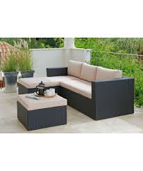 Buy Hand Woven 3 Seater Rattan Effect Mini Corner Sofa At Argos Co Uk Your Online Shop For Garden Table And Garden Table And Chairs Patio Set Garden Sofa Set