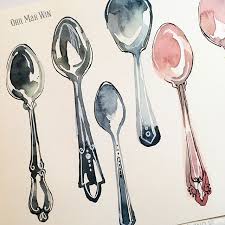 Leyna98 Spoon Drawing Vintage Spoons Art Sketchbook