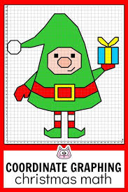 Christmas Math Coordinate Graphing Pictures Santa Elf Gingerbread Man Christmas Math Coordinate Graphing Coordinate Graphing Mystery Picture