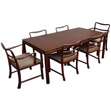 $330 pic hide this posting restore restore this posting. Mahogany Signed Dunbar Dining Set With Table Six Chairs And One Leaf 1stdibs Com Dining Room Sets Antique Dining Room Sets Dining Set