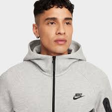 Nike Fleece Lined Grey Nike Jacket Boys Nike Sportswear TECH FZ Zip-up  Sweatshirt Dark Grey