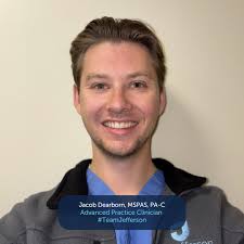 Meet Jacob Dearborn, MSPAS, PA-C, part of our North Region Orthopaedic  Surgery team! He treats orthopedic trauma and degenerative conditions, and  assists in a range of surgeries. Outside of work, he enjoys