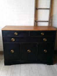 Black Chalk Painted Dresser W Wood Top Furniture Projects Furniture Refinishing Furniture