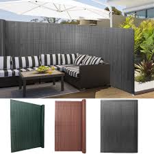 Side yard with metal planters. Garden Screen Artificial Bamboo Fence Privacy Screening Double Side Wall Panel Yard Garden Outdoor Living Privacy Screens Windscreens