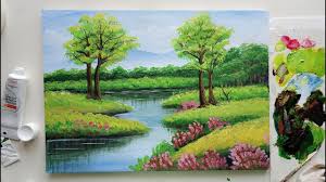 Trees In A Beautiful Landscape Easy Landscape Painting Acrylic Painting Beautiful Landscape Paintings Landscape Paintings Acrylic Easy Landscape Paintings Beautiful (mountain) village scenery painting for beginners acrylic nature painting step by step#136 in today's acrylic painting. trees in a beautiful landscape easy