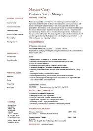 Customer Service Manager Resume Sample Template Client Satisfaction Cv Job Description Skills