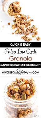 Low Carb Granola Cereal Paleo Gluten Free Sugar Free This Paleo Low Carb Granola Cereal Takes Ju Low Carb Granola Low Carb Cereal Low Carb Granola Recipe