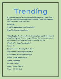 At some point in your lifetime, you've probably longed of playing a musical instrument. Listen To Music Free Online Trending Fm By Trendingmusicplayer Issuu