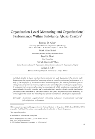 Organization-Level Mentoring and Organizational Performance Within  Substance Abuse Centers